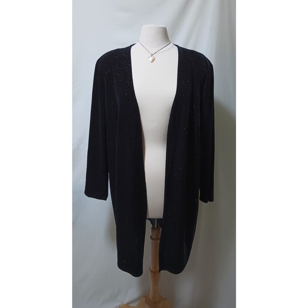 3/$10 Vintage Sparkly Evening Jacket L / XL Black